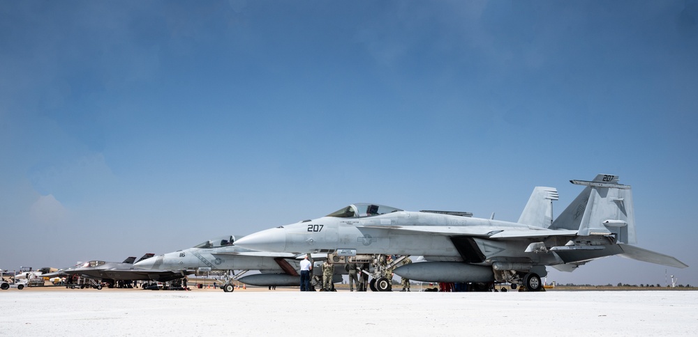 U.S. Navy F-18s on display at Aero India 23