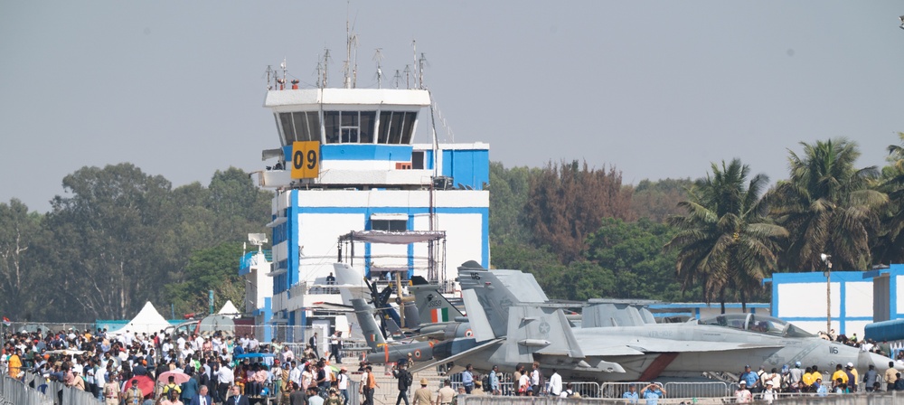 U.S. Navy F-18s on display at Aero India 23