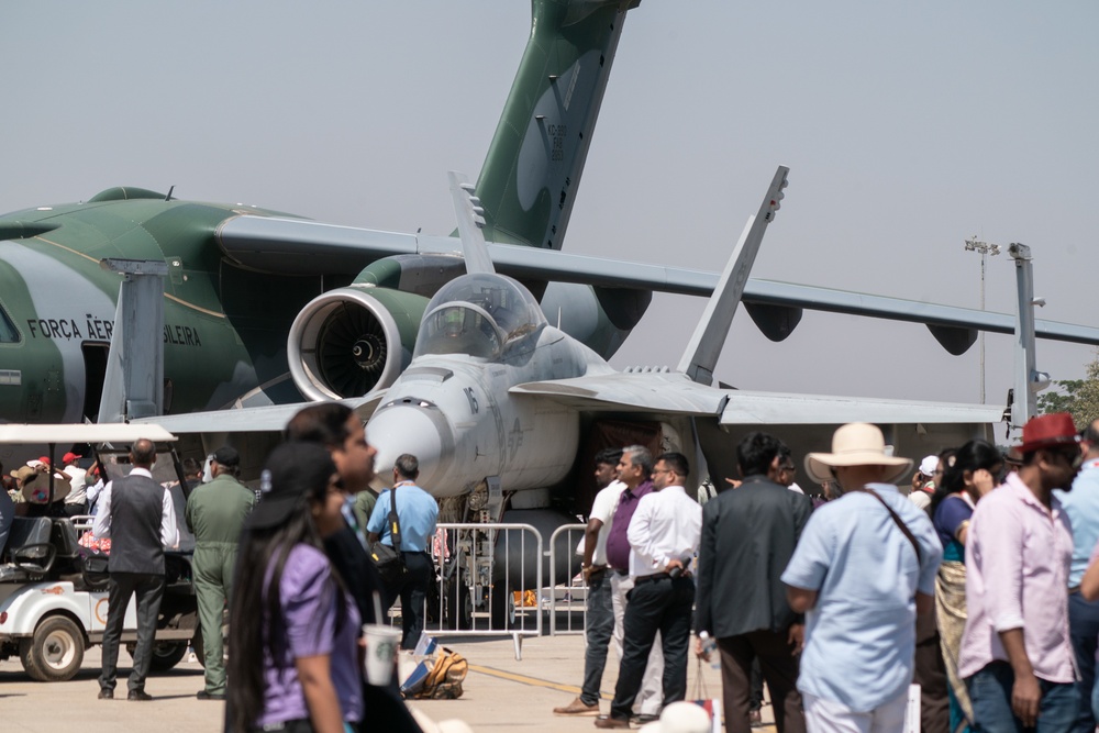 U.S. Navy F-18s on display at Aero India 23