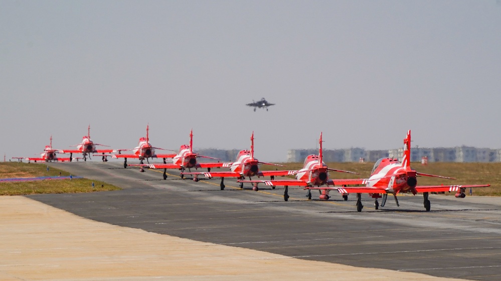 F-35 Demo team performs during Aero India 23