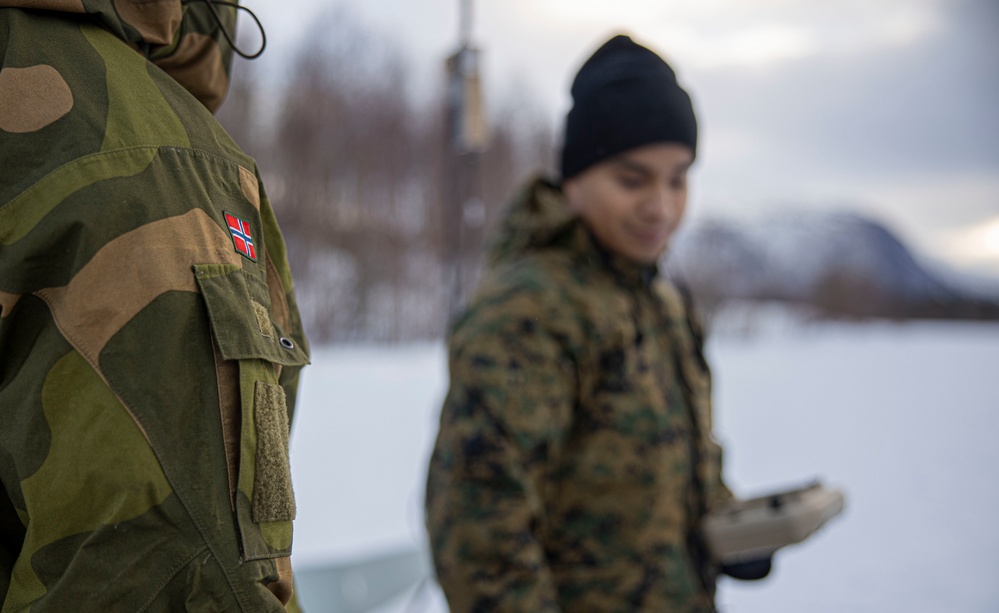 2d CEB conducts drill with a RQ-20B Puma fixed-wing unmanned aerial system