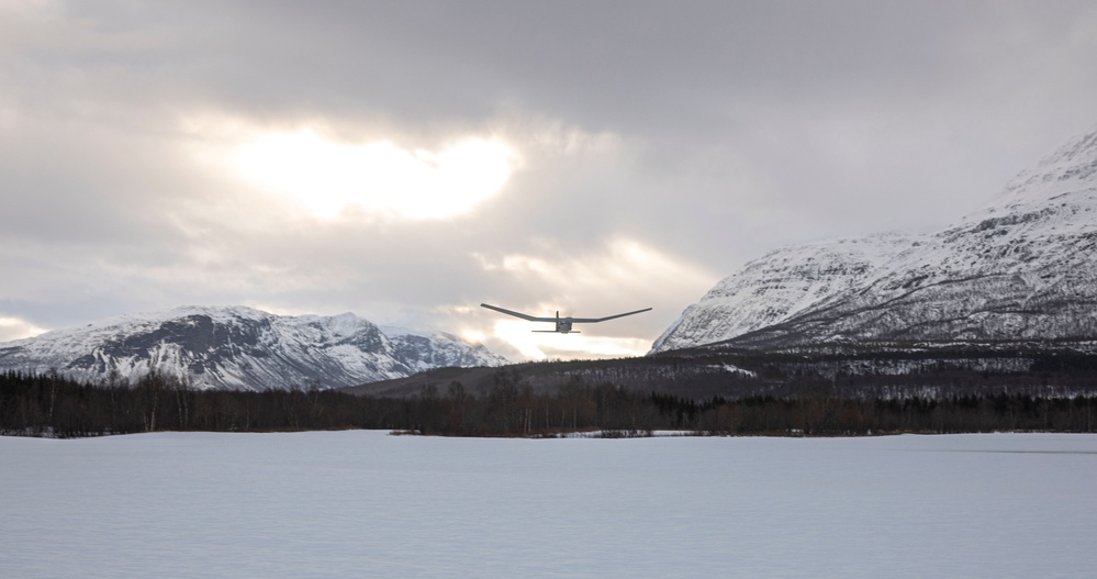 2d CEB conducts drill with a RQ-20B Puma fixed-wing unmanned aerial system