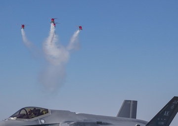 F-35 Demo team performs during Aero India 23