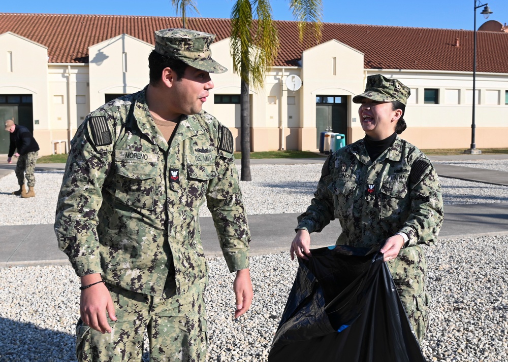 NAS Sigonella Sailors participate in base cleanup