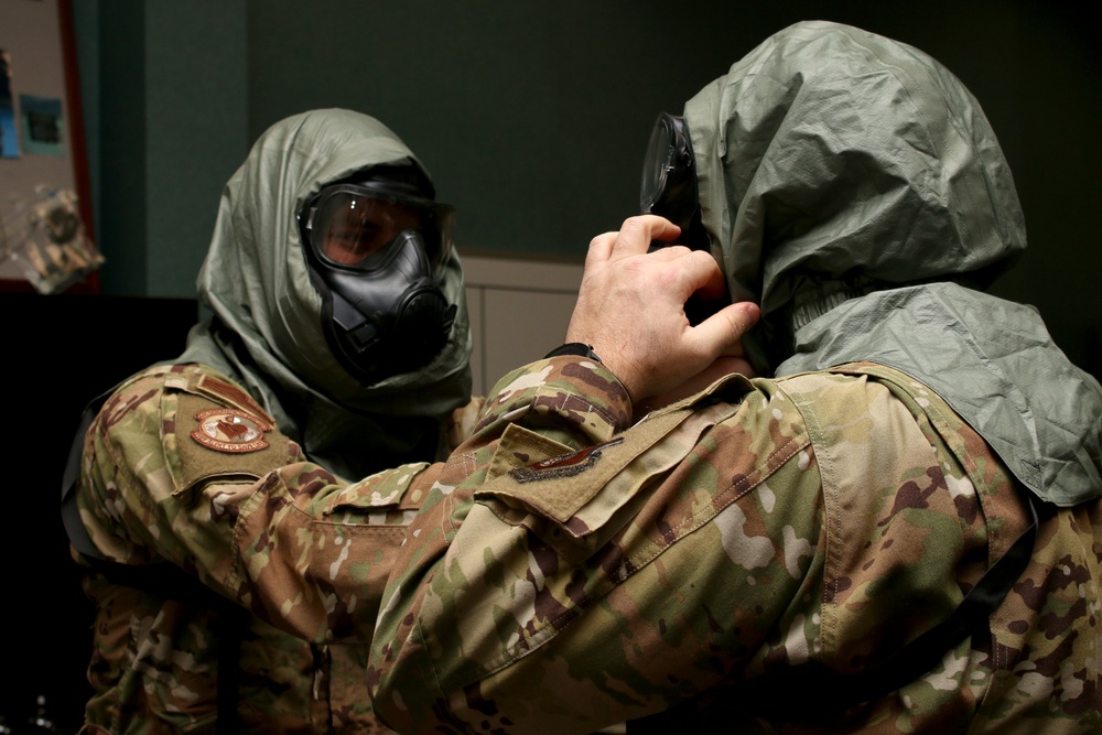 445th Aeromedical Evacuation Squadron conduct  bi-annual CBRNE training