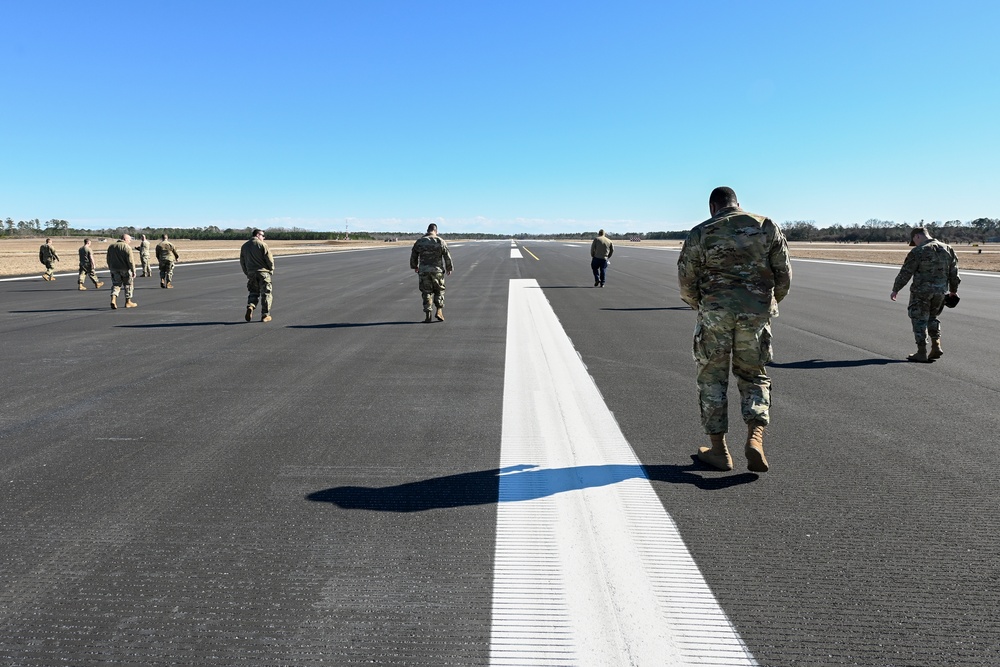 169th Fighter Wing Airmen conduct FOD walk on runway