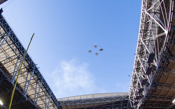 The U.S. Navy performed an all-woman flyover during Super Bowl LVII