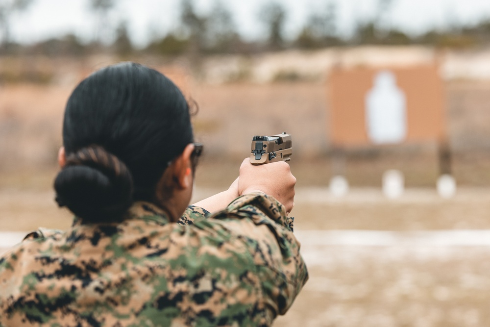 U.S. Marines with Combat Logistics regiment 27 Conduct Pistol Range and Rifle Range During Maritime Pre-Positioning Force Exercise (MPFEX) 23