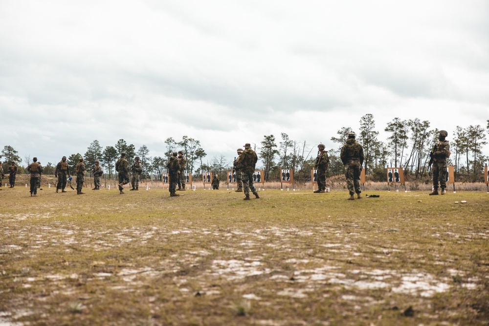 U.S. Marines with Combat Logistics regiment 27 Conduct Pistol Range and Rifle Range During Maritime Pre-Positioning Force Exercise (MPFEX) 23