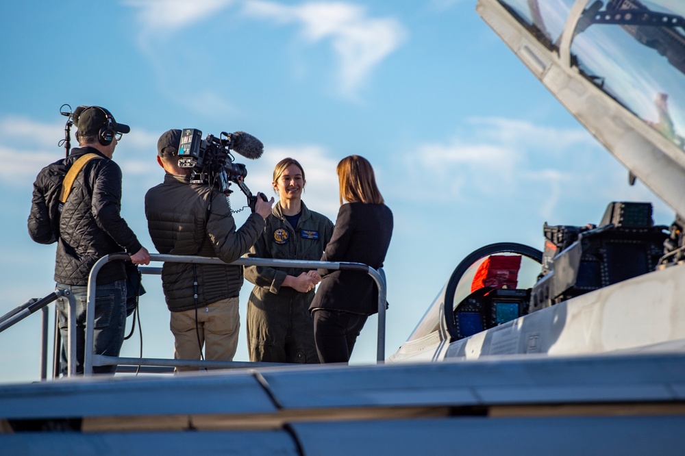 The U.S. Navy performed an all-woman flyover during Super Bowl LVII