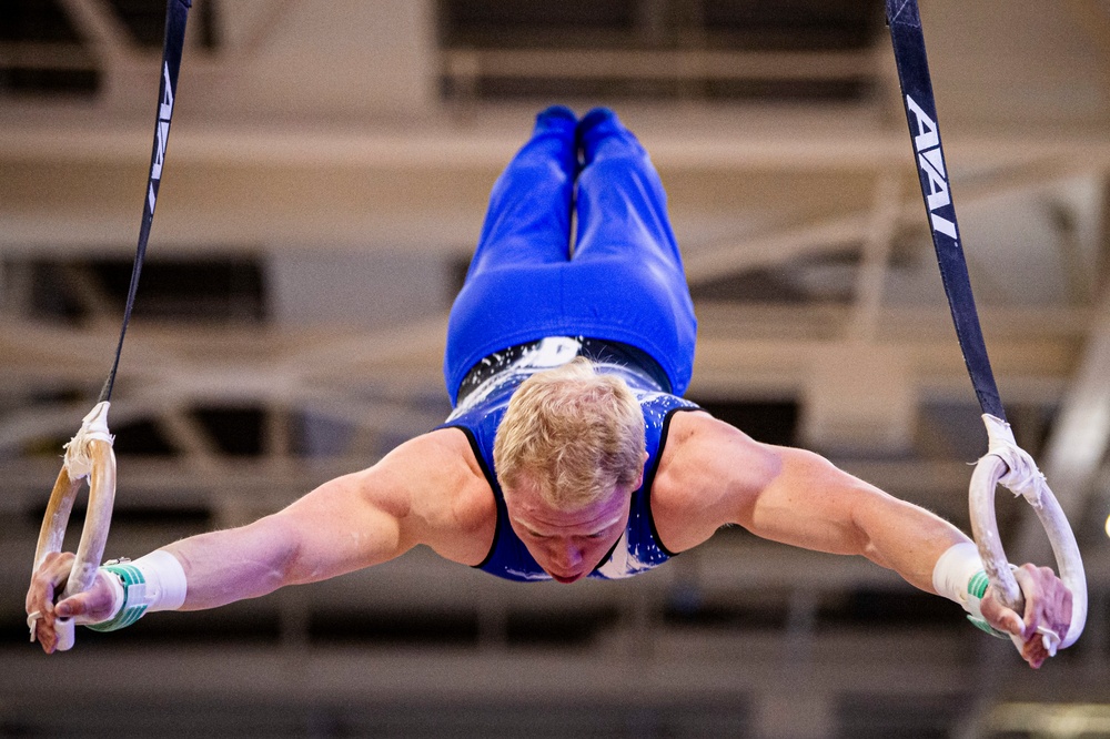 USAFA Men's Gymnastics Bests Service Academy Rival Army and California