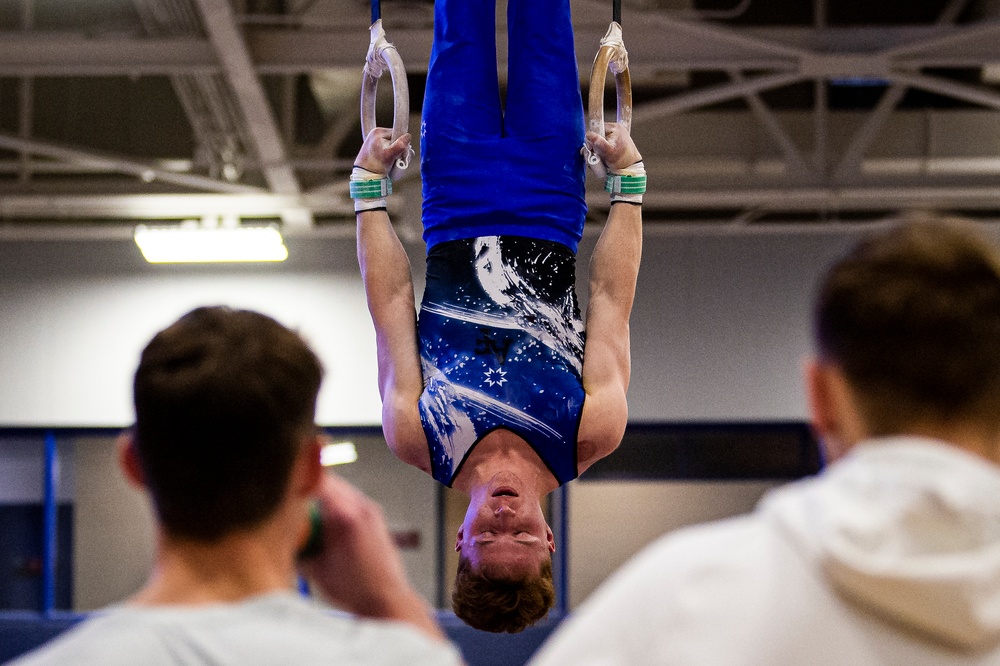 USAFA Men's Gymnastics Bests Service Academy Rival Army and California