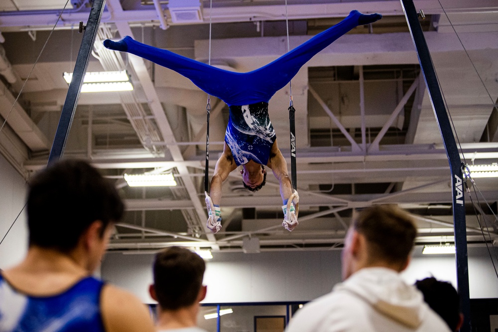 USAFA Men's Gymnastics Bests Service Academy Rival Army and California