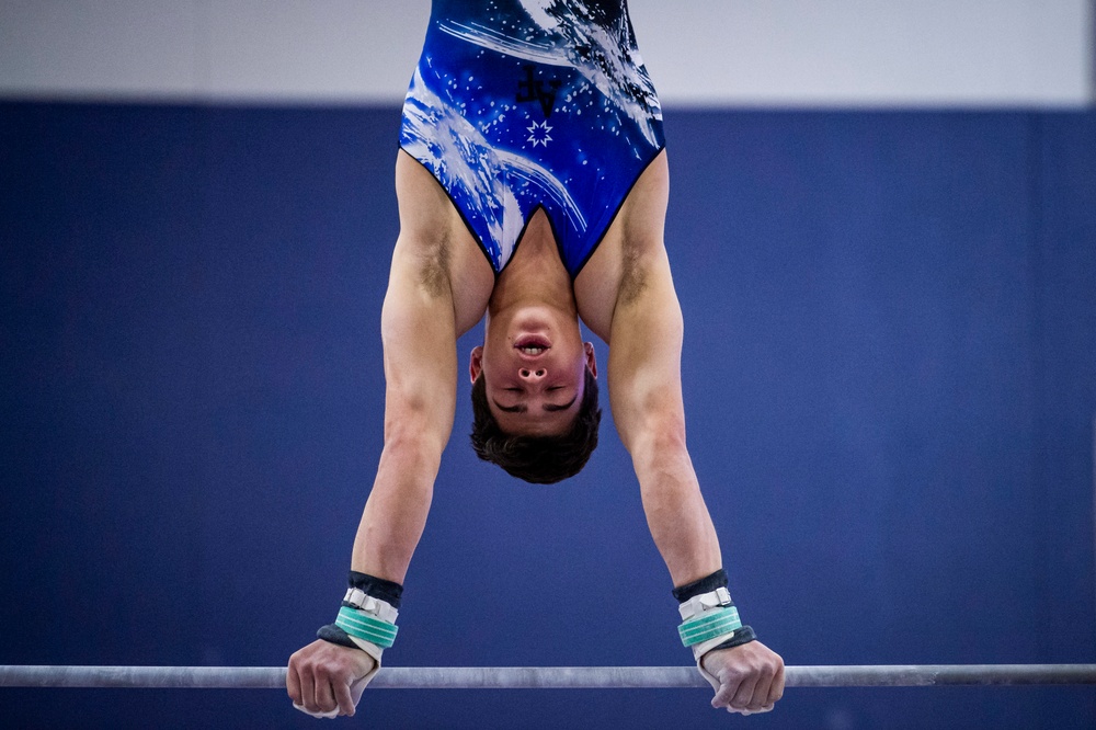 USAFA Men's Gymnastics Bests Service Academy Rival Army and California