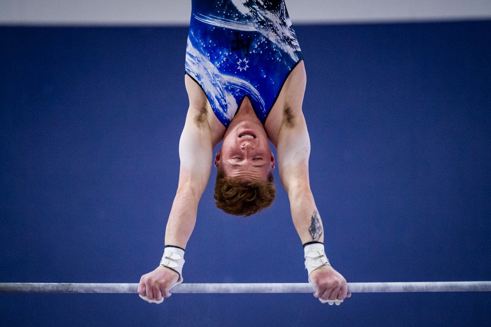 USAFA Men's Gymnastics Bests Service Academy Rival Army and California