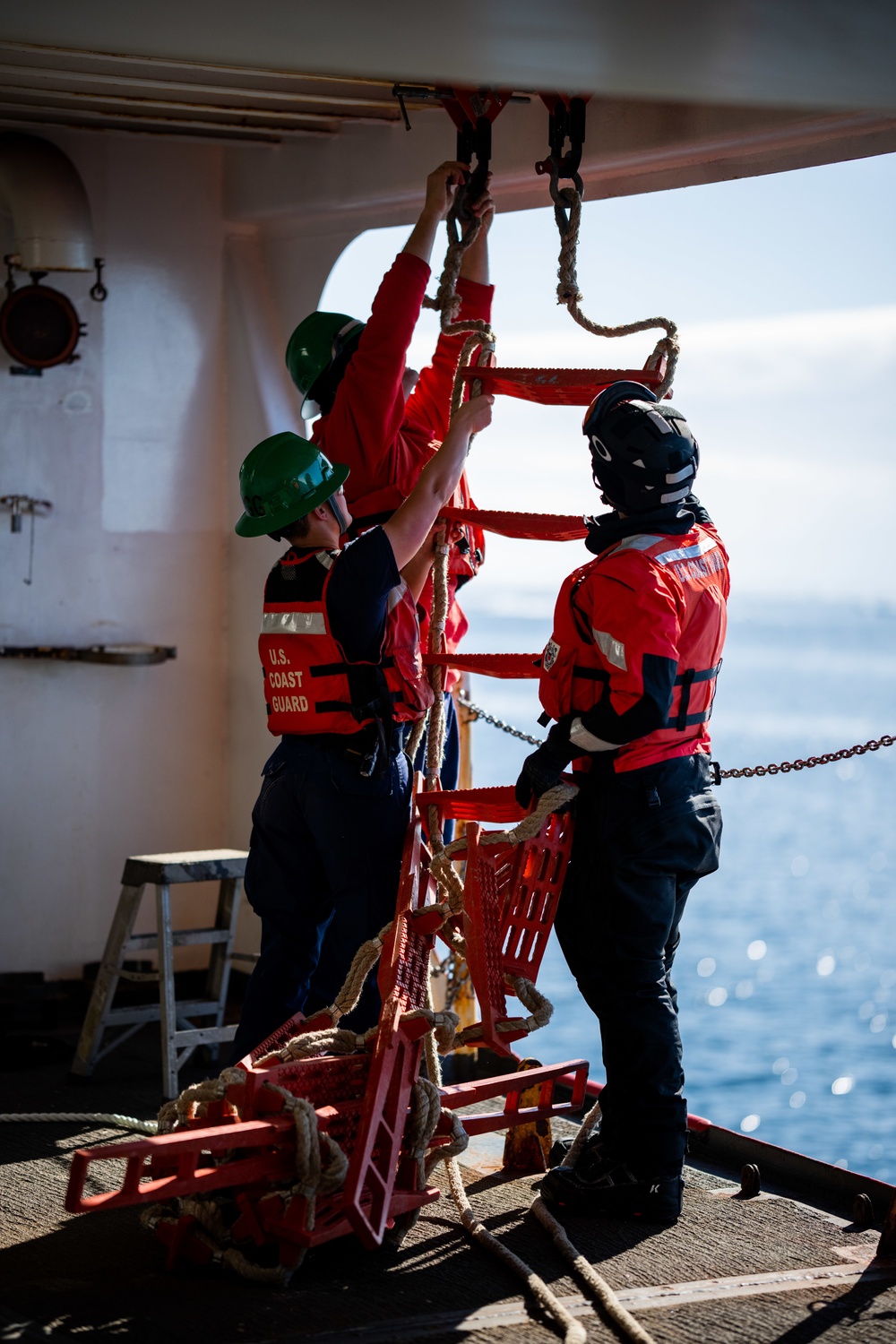 Coast Guard Cutter Polar Star conducts small boat operations during Operation Deep Freeze 2023