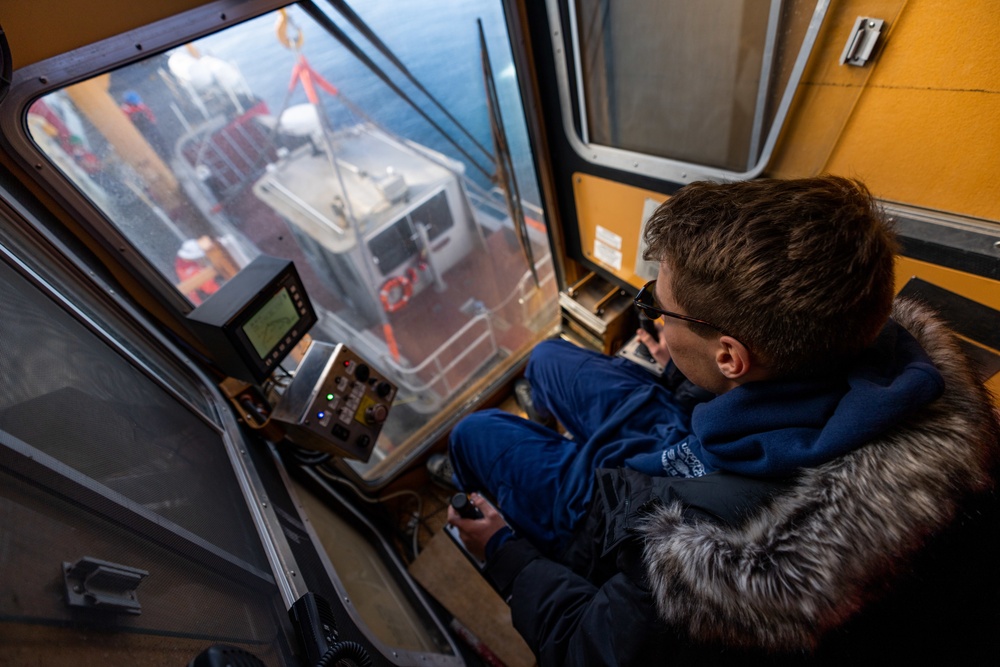 Coast Guard Cutter Polar Star conducts small boat operations during Operation Deep Freeze 2023