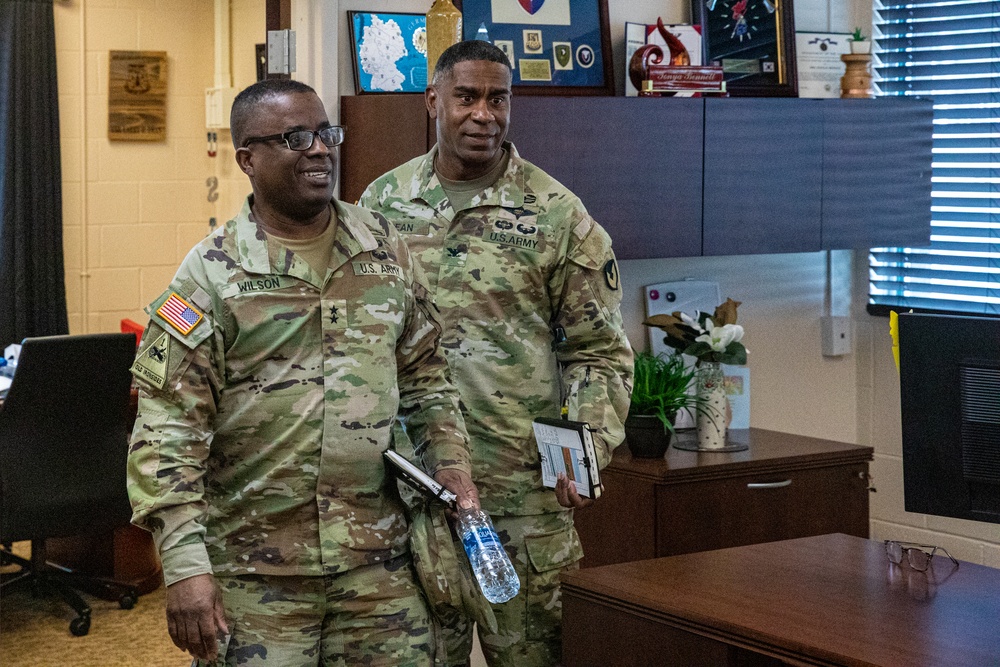 Maj. Gen. David Wilson Visits 406th Army Field Support Brigade Headquarters