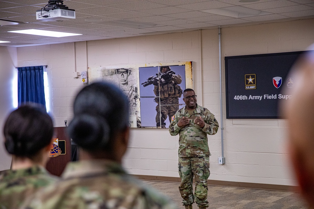 Maj. Gen. David Wilson Visits 406th Army Field Support Brigade Headquarters