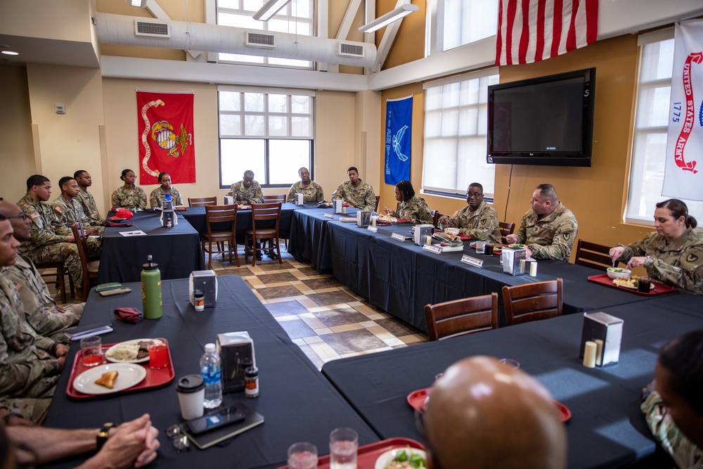 Maj. Gen. David Wilson Visits Falcon Café Warrior Restaurant