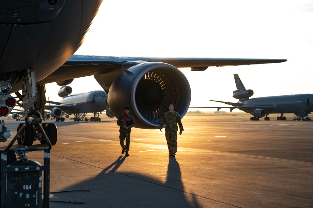 Travis AFB conducts combined K-10, KC-46 integrated mission sortie training