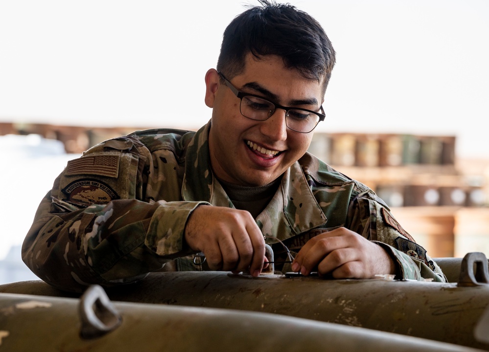 Disassembling GBU-12s at PSAB