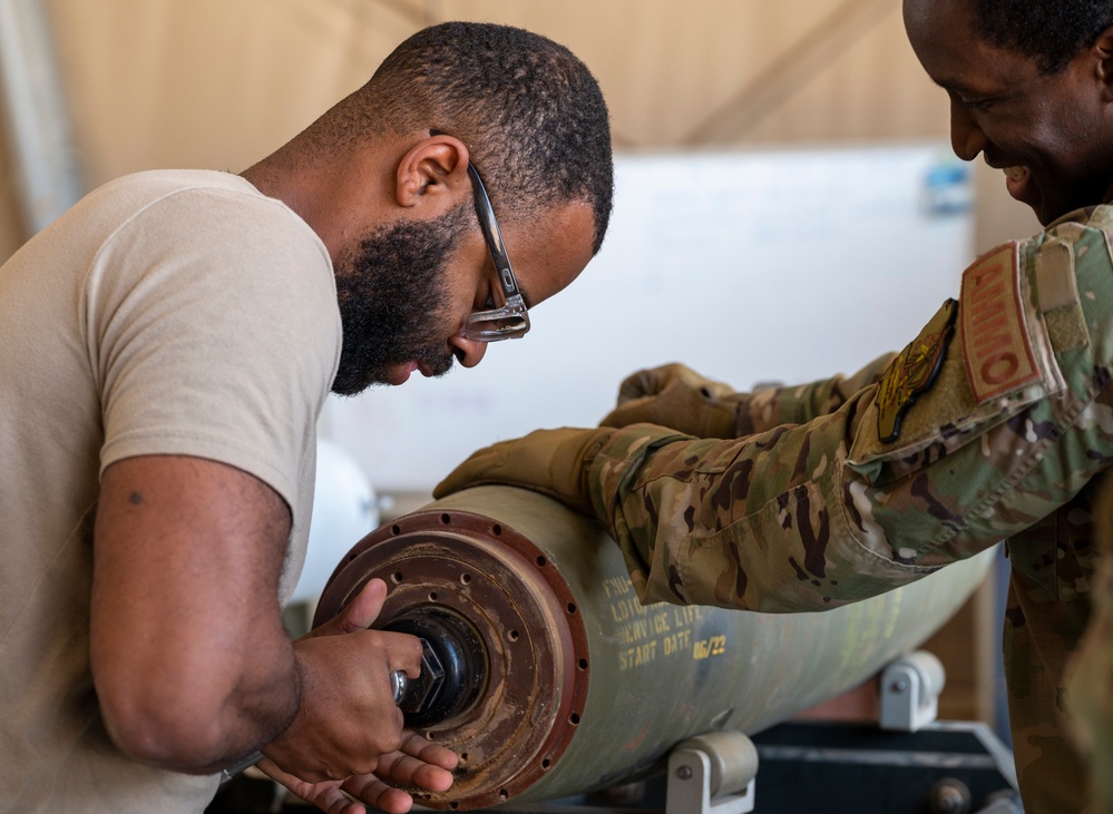 Disassembling GBU-12s at PSAB