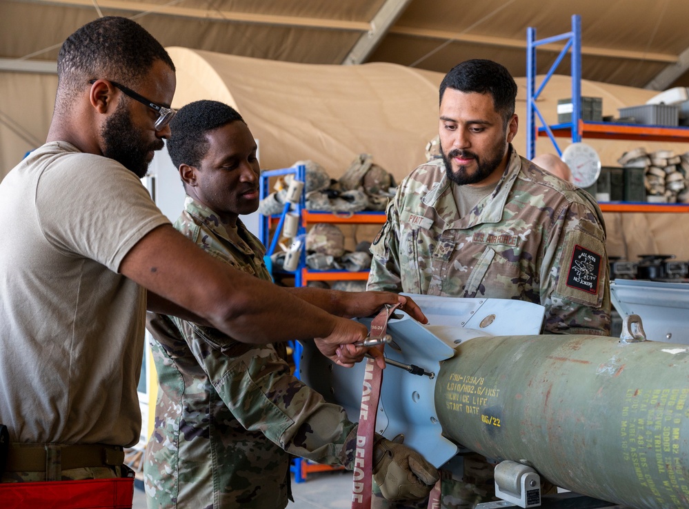 Disassembling GBU-12s at PSAB