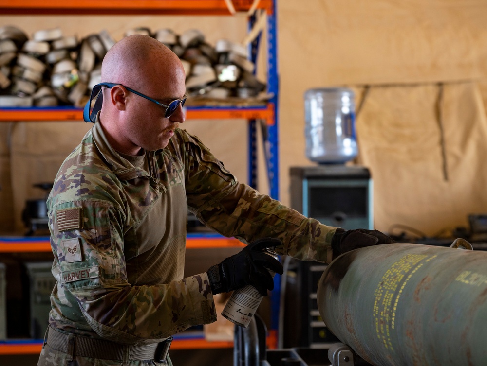 Disassembling GBU-12s at PSAB