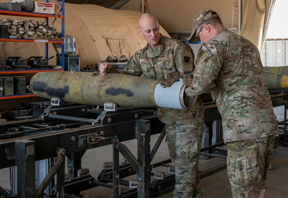 Disassembling GBU-12s at PSAB