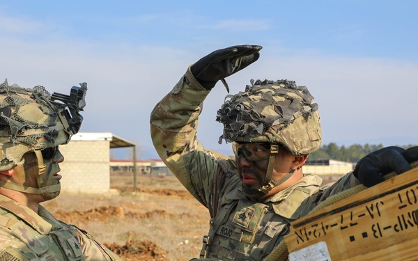 1st Battalion, 320th Field Artillery Regiment Conduct Elevator Drills in Greece