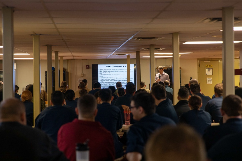 Naval History and Heritage Command visits USS Iwo Jima