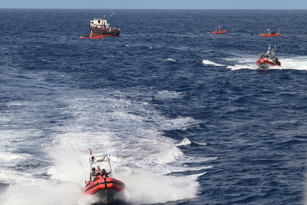 Coast Guard stops unsafe, overloaded vessel from landing in United States