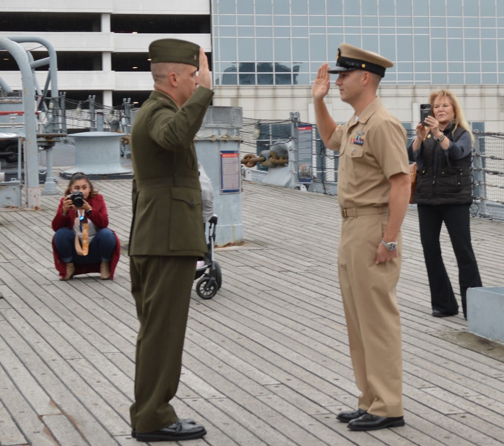 Reenlistment ceremony aboard Battleship Wisconsin