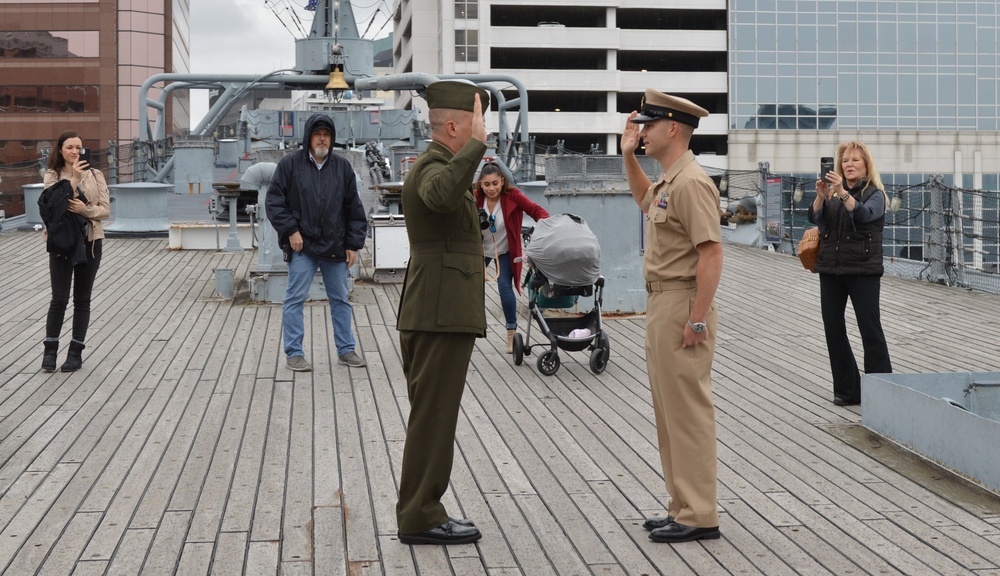 Reenlistment ceremony aboard Battleship Wisconsin