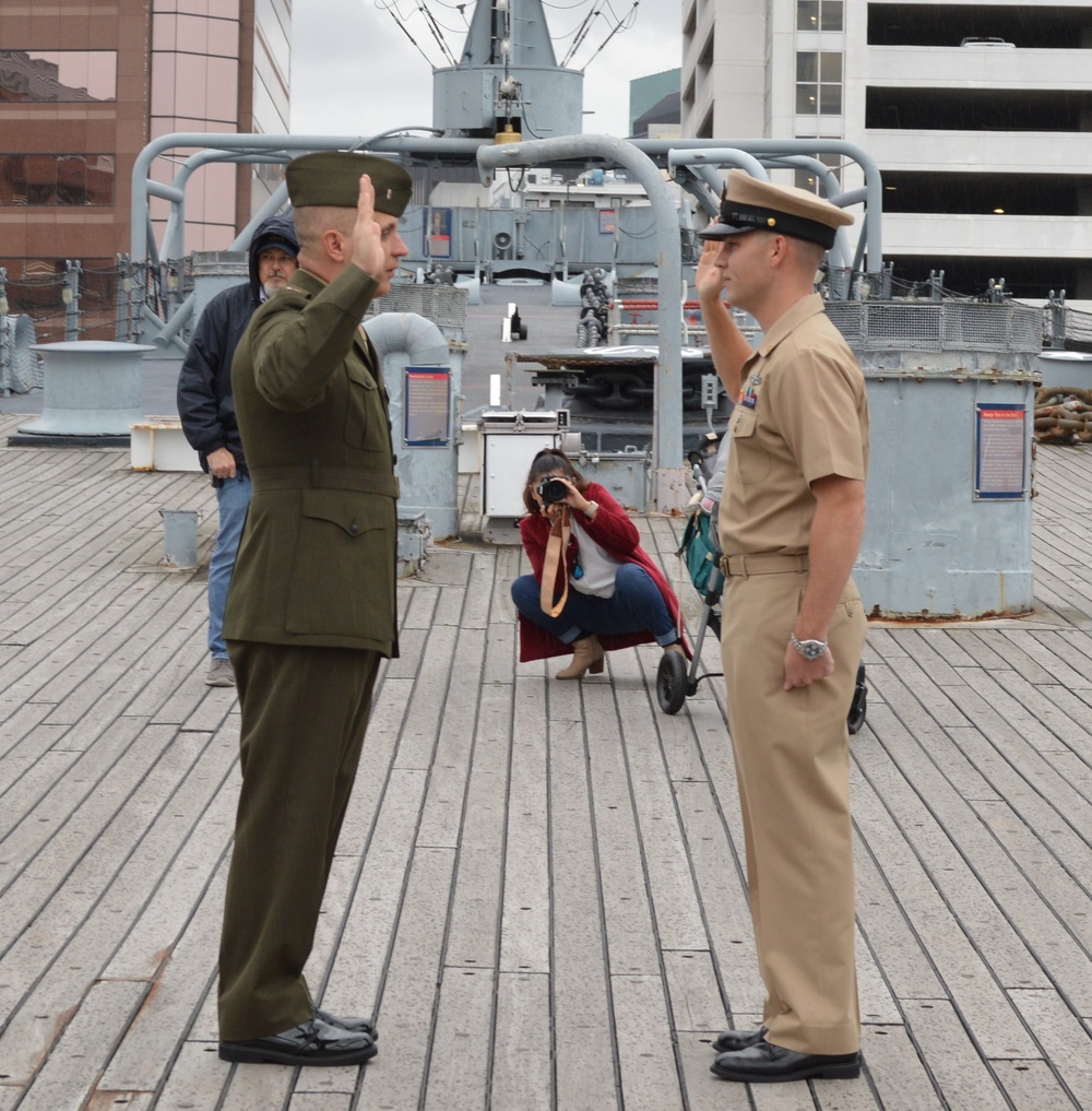 Reenlistment ceremony aboard Battleship Wisconsin