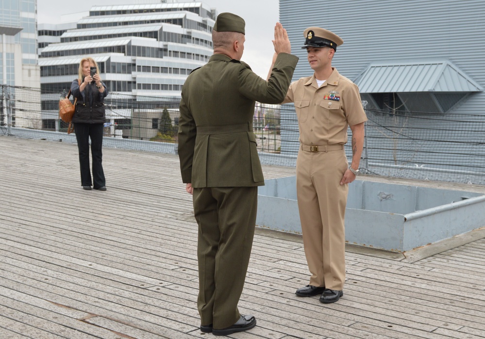 Reenlistment ceremony aboard Battleship Wisconsin