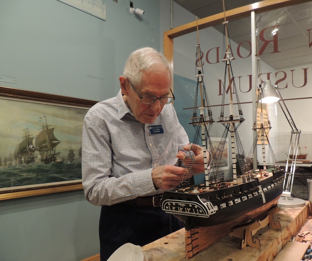 Model shipbuilder at Naval Museum