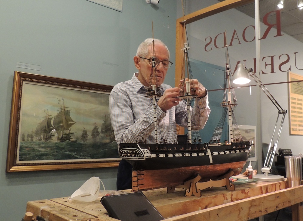 Model shipbuilder at Naval Museum