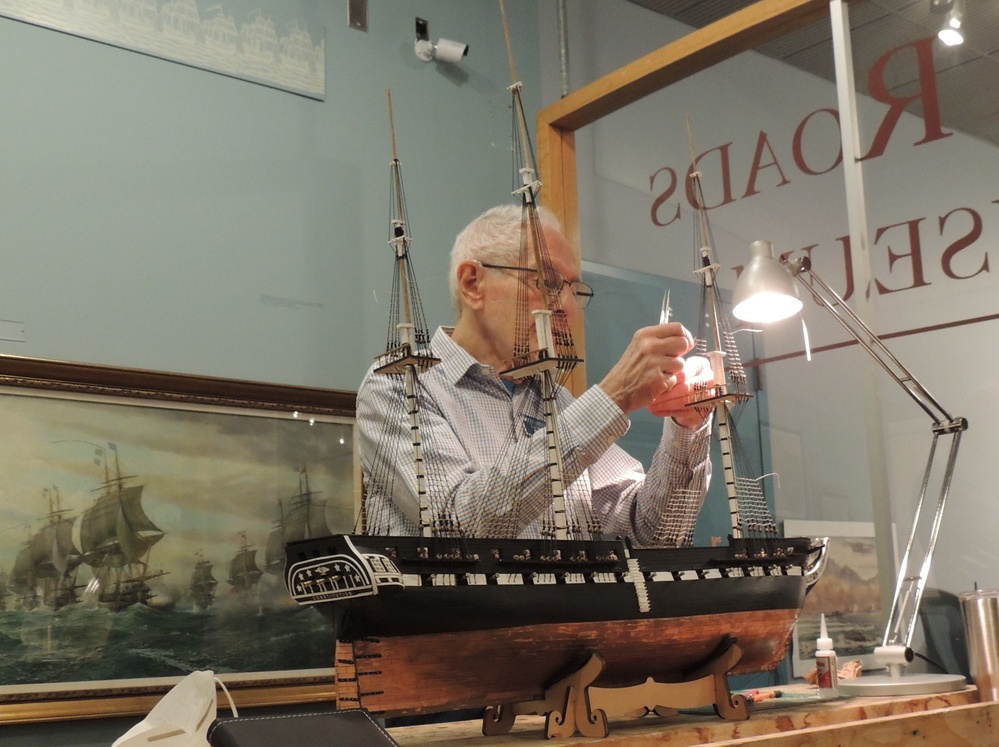 Model shipbuilder at Naval Museum