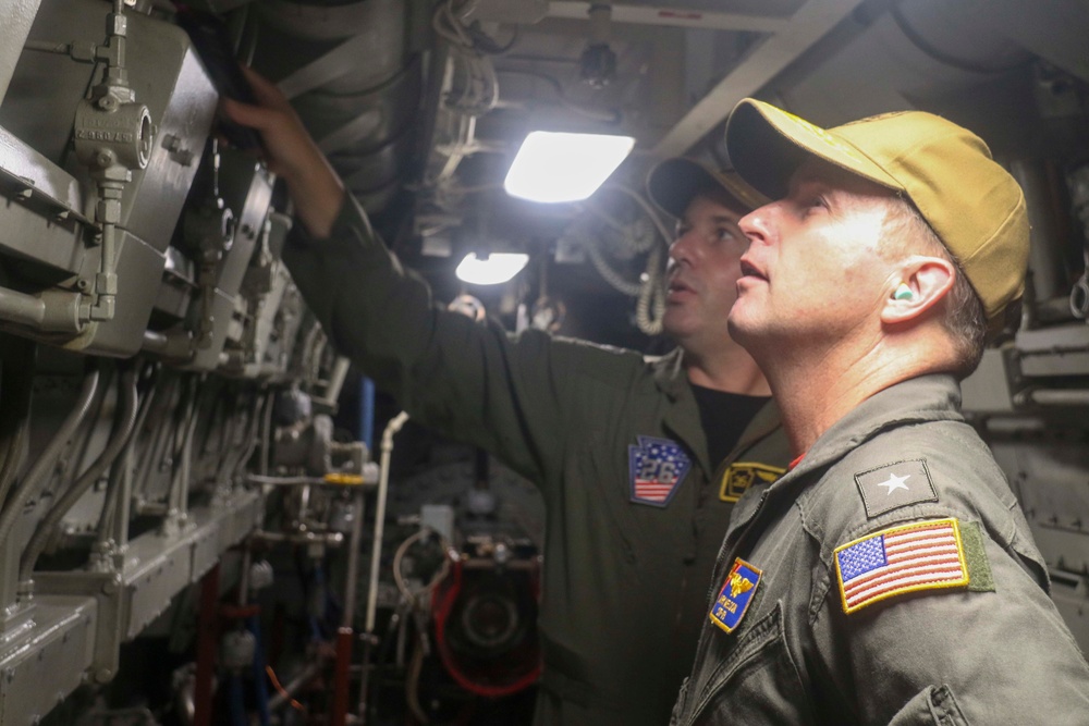 Rear Adm. Mark Melson Visits USS John P. Murtha (LPD 26)