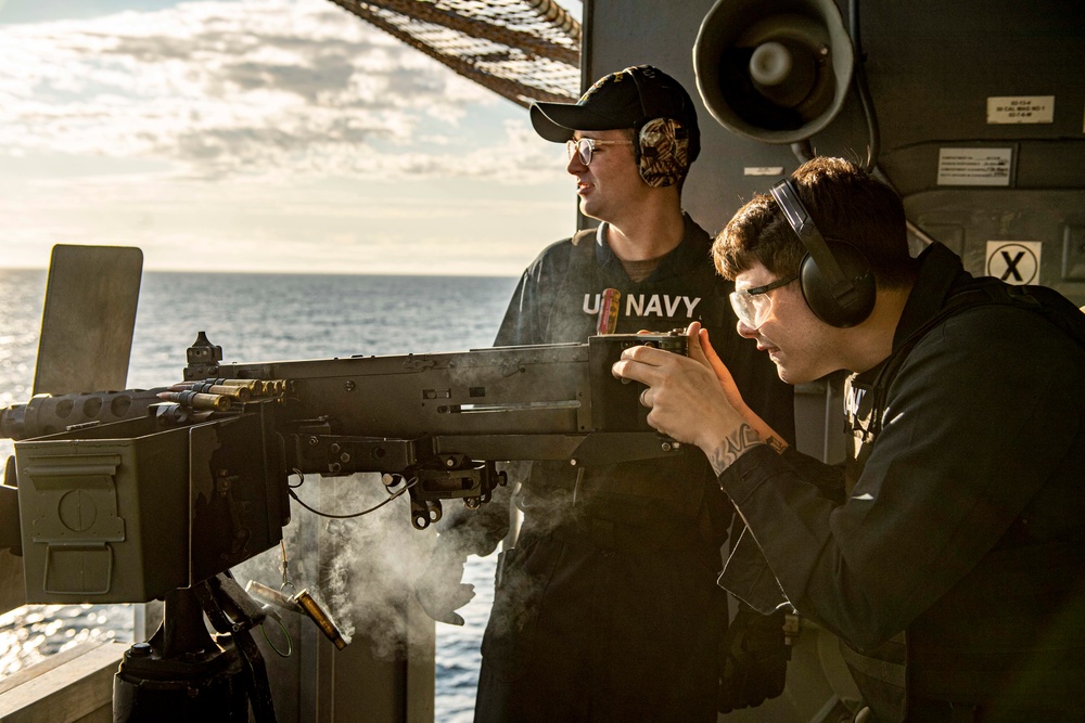 USS America (LHA 6) Conducts Crew-Served Live Fire Exercise