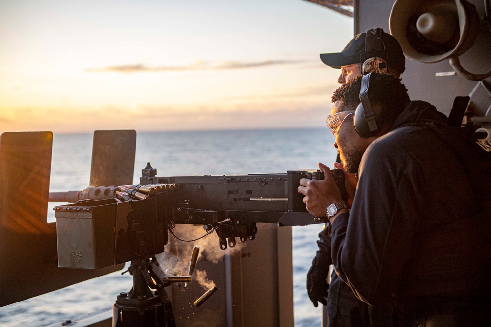 USS America (LHA 6) Conducts Crew-Served Live Fire Exercise