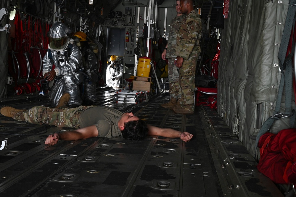 U.S. Air Force works with Palau Fire fighters for ARFF training