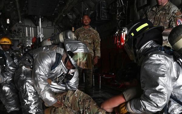 Aircraft rescue and fire fighting emergency response exercise