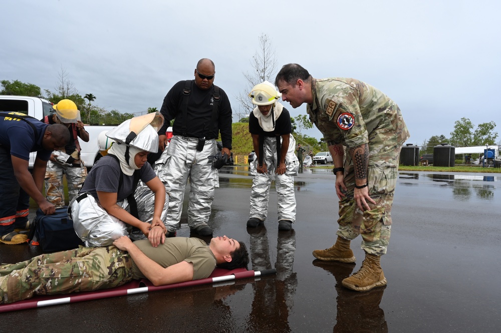 Aircraft rescue and fire fighting exercise