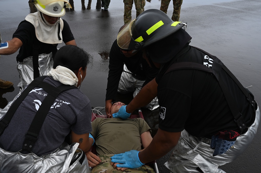 Aircraft rescue and fire fighting exercise,