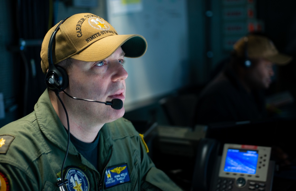 Sailors Stand Watch In The Tactical Flag Communication Center