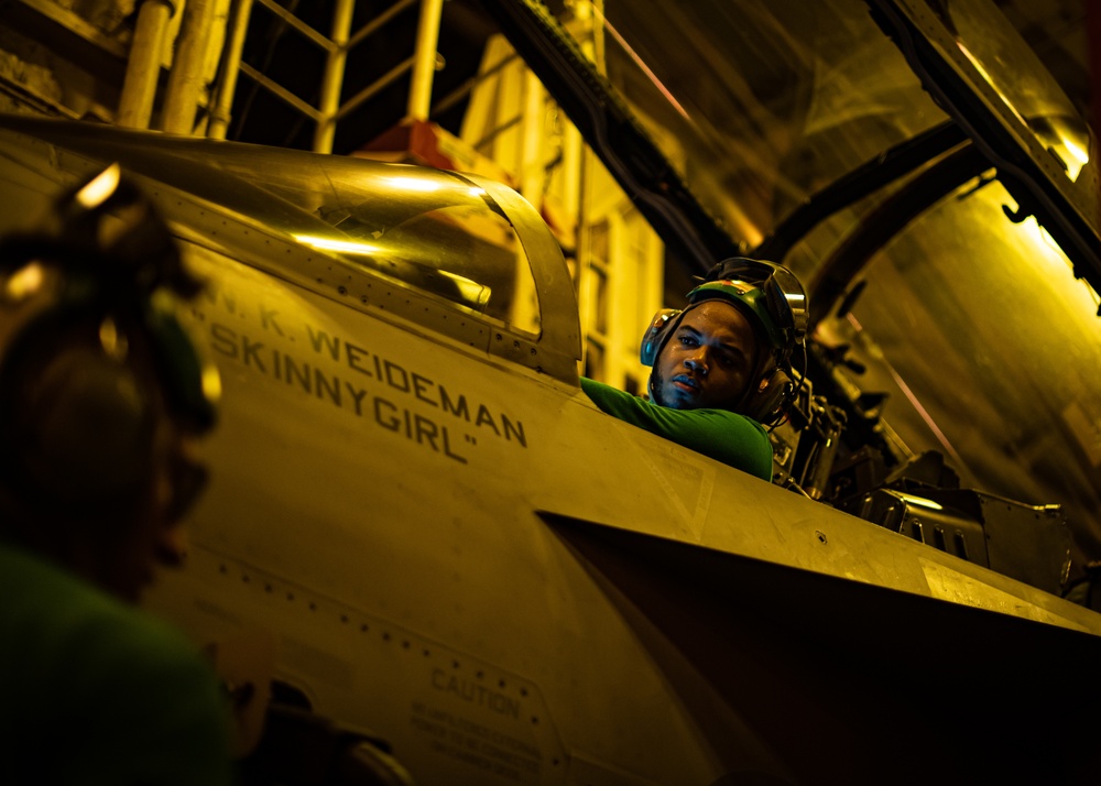 Sailors Conduct Maintenance On Aircraft