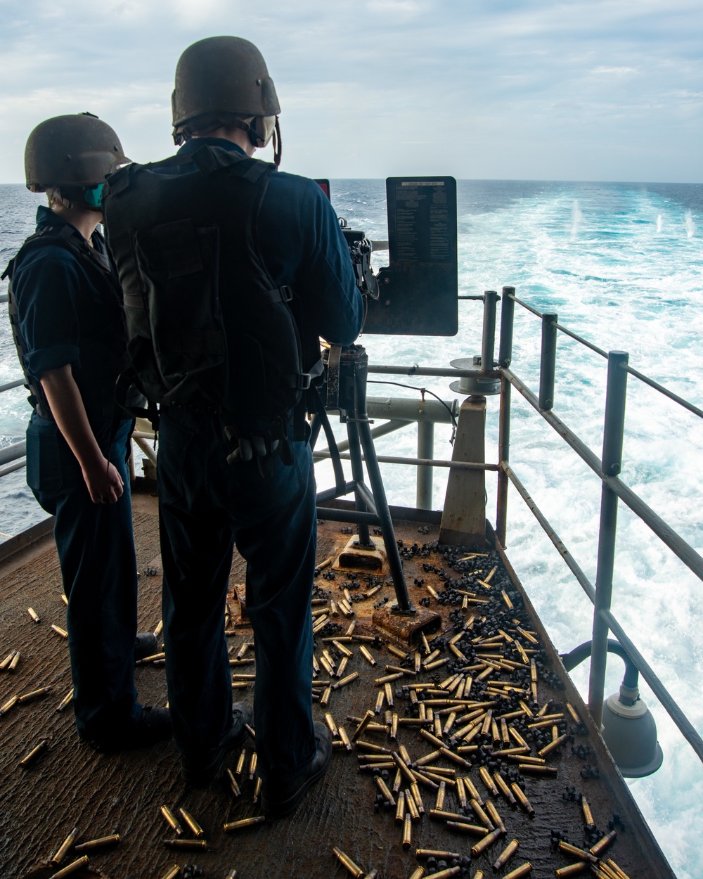 Sailors Fire 50 Caliber Gun